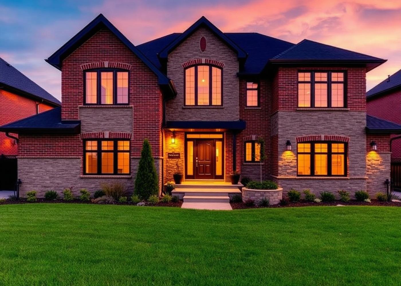 Professionally managed short-term rental home in the Greater Toronto Area at dusk